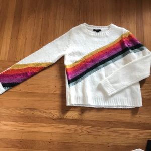 Forever 21 cream and rainbow sweater